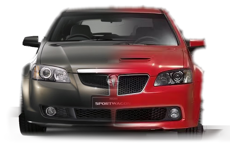 Front view split between the Commodore and the G8 GT